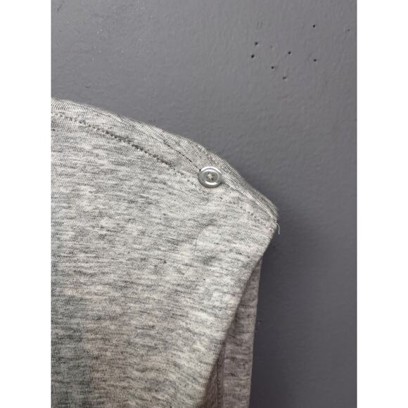 Athleta Apres Dress Womens Medium Light Gray Cap Sleeve Ruched Stretch Fitted - Picture 7 of 10